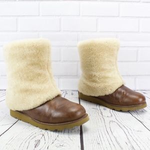 UGG Australia Maylin Leather Shearling Boots 10